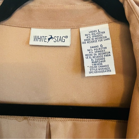 White Stag woman long sleeve button down top size L thick layering blouse casual - Picture 3 of 10